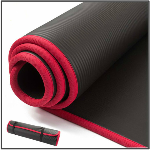 10MM Extra Thick Yoga Mats Non-slip NRB Exercise Mat with Bandages  Tasteless Pilates Gym Workout Fitness Mats 183cmx61cm - AliExpress