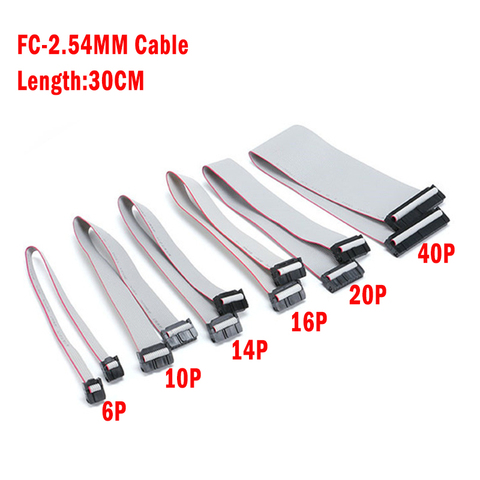 2PCS 2.54MM pitch FC-6/10/14/16/20/40 PIN 30CM JTAG ISP DOWNLOAD CABLE Gray Flat Ribbon Data Cable FOR DC3 IDC BOX HEADER ► Photo 1/3