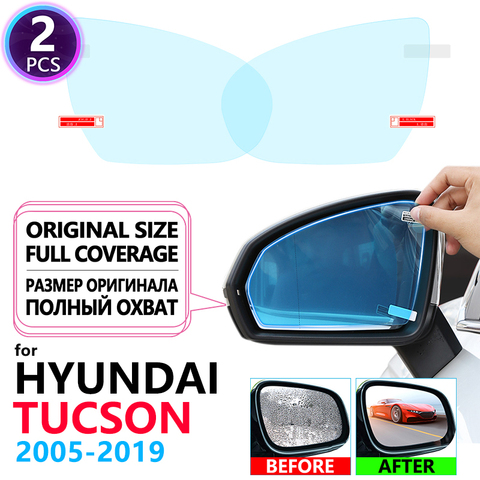 Full Cover Anti Fog Film Rearview Mirror for Hyundai Tucson ix35 JM LM TL 2005~2022 Accessories 2008 2010 2015 2016 2017 2022 ► Photo 1/6