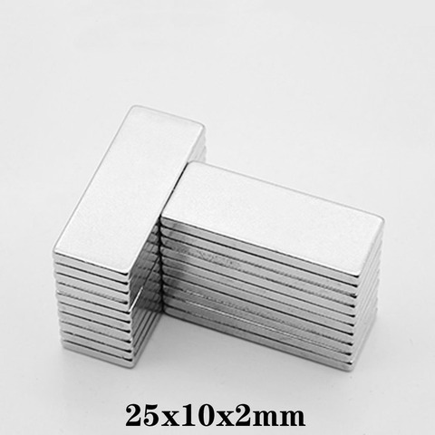 5~100PCS 25X10X2 block Strong Sheet Rare Earth Magnet 25x10x2mm Rectangular Neodymium Magnets Thickness 2 Magnetic 25*10*2 mm ► Photo 1/6