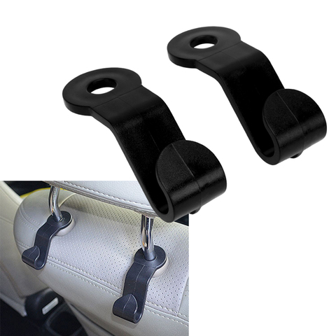 LEEPEE 1 Pair Auto Car Seat Headrest Hanger Bag Hook Holder for Bag Purse Cloth Grocery Storage Auto Fastener Clip ► Photo 1/6