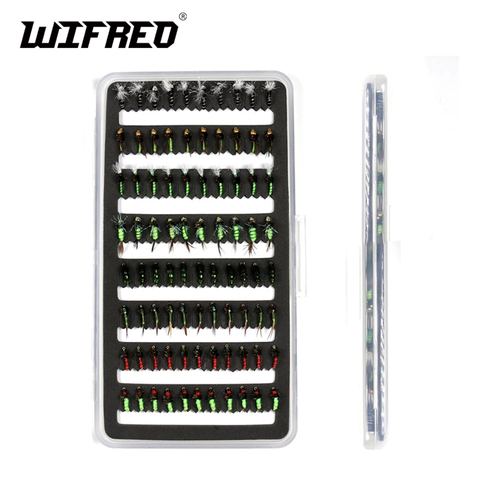 Wifreo 84pcs Assorted Nymph Flies Combo Set Trout Fishing fly with Ultra Thin Fly Fishing Pocket Box Size 14 ► Photo 1/1