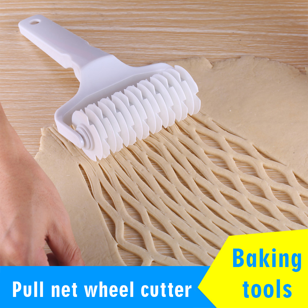 Plastic Dough Lattice Roller Cutter Pull Net Wheel Knife Pizza Pastry Cutter  Pie Craft Making Tool Baking Accessories