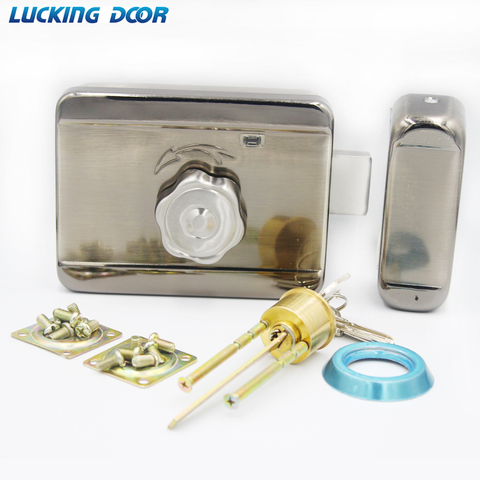 LUCKING DOOR DC12V Metal Electric lock gate lock Access Control system Electronic integrated Door Rim lock ► Photo 1/6