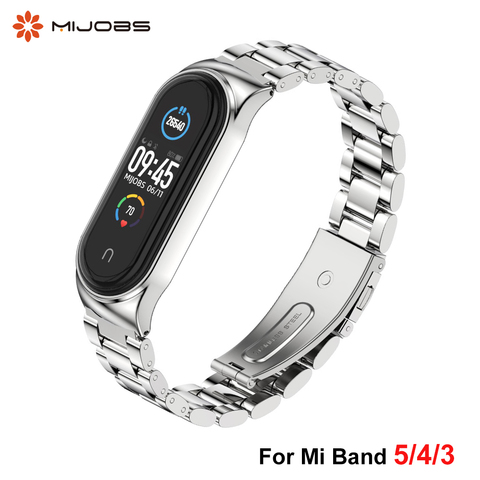 Straps For Mi Band 5 Bracelet Metal Stainless Opaska Mi Band 4 Strap For Xiaomi Mi Band 3 Miband 5 Correa Xiomi Bamd Wristband ► Photo 1/6