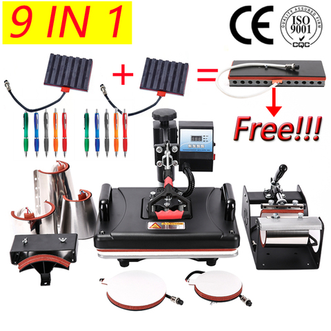 30*38CM 9 in 1 Combo Heat Press Machine Sublimation Printer 2D Thermal Transfer Pen Cloth Cap Mug Plate T-shirt Printing Machine ► Photo 1/6