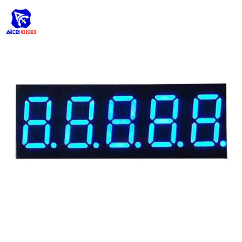 diyamore 0.36 inch 5 Bits Digit LED 7 Segment Common Cathode Digital Tube Blue LED Digit Display ► Photo 1/5