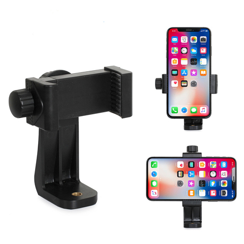 Universal Phone Tripod Mount Adapter Cellphone Clipper Stand Vertical 360 Degree Adjustable Holder for iphone  moblie phones ► Photo 1/5