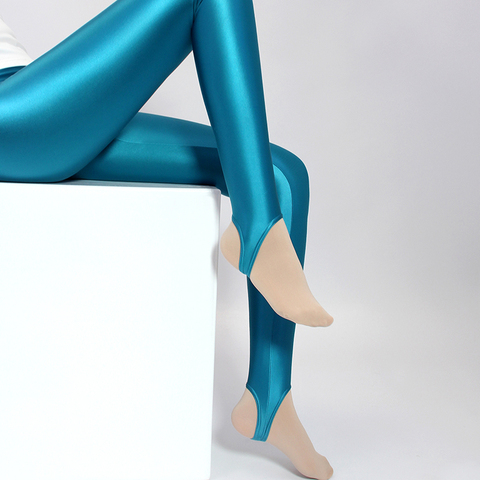 Japanese Slim High Waisted Satin Glossy Leggings For Women Smooth