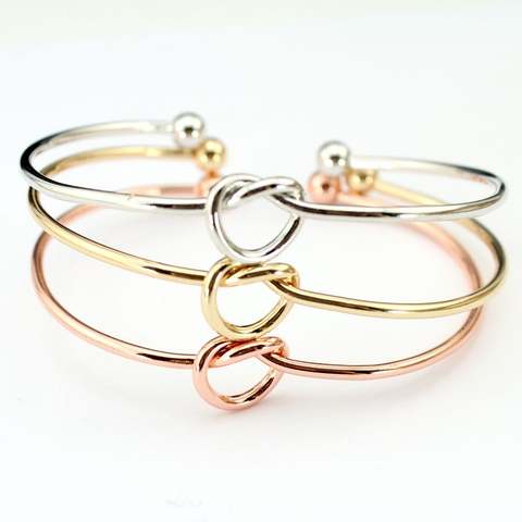 ELANUOYY Knot Bracelet Stainless Steel Adjustable Basic Bangle ► Photo 1/6