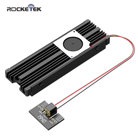 Rocketek M.2 Solid State Hard Disk Fan Heatsink Heat Radiator Cooling Silicon Therma Pads Cooler for M2 NVME SATA 2280 PCIE SSD ► Photo 1/6