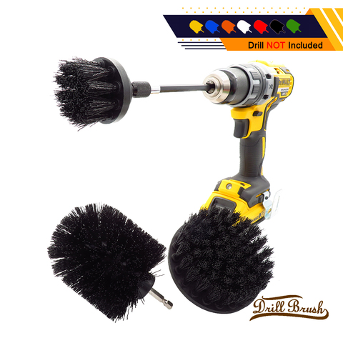 1 Set/4 PCS  Black Electric Drill Brush Kit Plastic Round Cleaning Brush For Carpet Glass Car Tires Nylon Brushes Scrubber Drill ► Photo 1/6