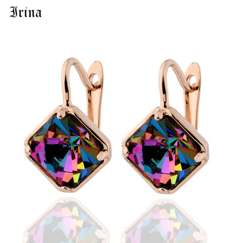 Irina New Style Cube Fashion Earrings Square Drop Earrings For Women Luxury Jewelry Gift 585 Rose Gold Color Elegant Earrings ► Photo 1/6