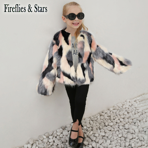 Winter thick girls warm coat baby jacket kids coat children brand outwear camouflage different color patch faux fur 2 to 9 yrs ► Photo 1/1