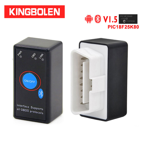 ELM327 V1.5 PIC18F25K80 Chip OBD2 Code Reader Bluetooth J1850 Power Switch on/off 12V OBDII ELM 327 Diagnostic tool Scanner ► Photo 1/6