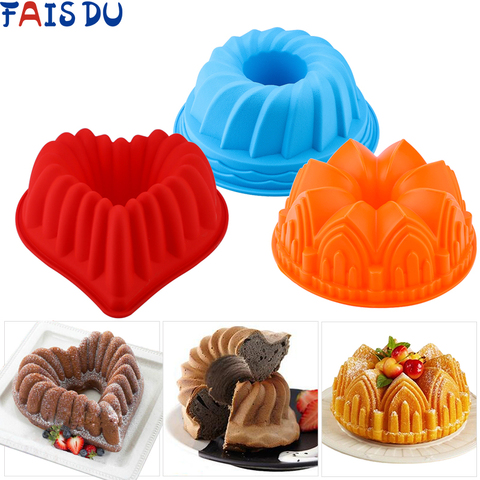 3D Shape Random Color Silicone Cake Mold DIY Baking Dessert Mousse Cake Kitchen Baking Tools Art Cake Baking Tray Tool Model ► Photo 1/6