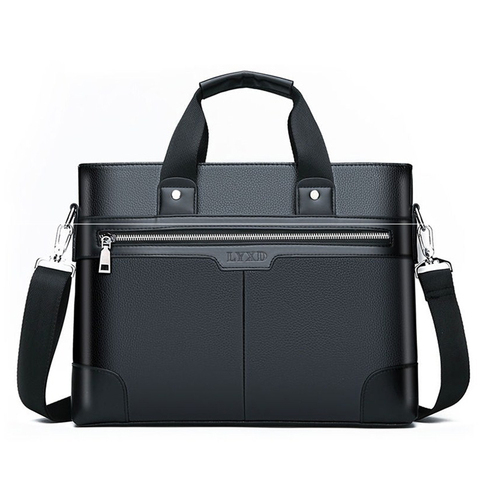 Men's Business Briefcases PU Leather Shoulder Messenger Bags Travel Handbag Totes For Macbook 13.3 14 15.4 inch Male Laptop Bag ► Photo 1/6