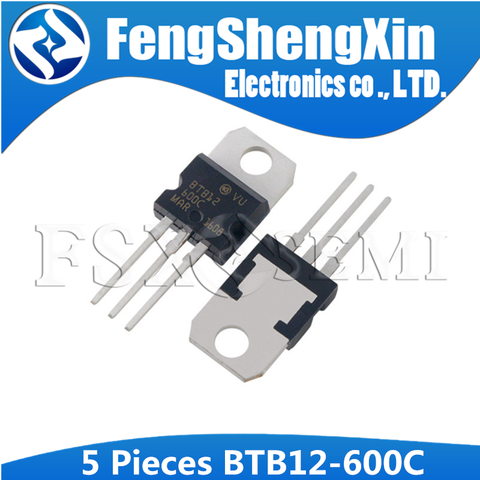 5pcs BTB12-600C TO220 BTB12-600 BTB12 12-600C Triacs 12 Amp 600 Volt TO-220 ► Photo 1/1