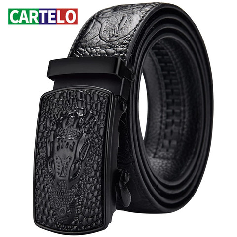 CARTELO men's belt leather automatic buckle business casual High-quality crocodile pattern leather belt with automatic buckle ► Photo 1/6