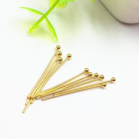 50pcs Gold Color Stainless Steel 16mm 20mm 25mm 30mm 35mm 40mm Head Pins 2mm Ball Pins for DIY Earrings Jewelry Making Findings ► Photo 1/6