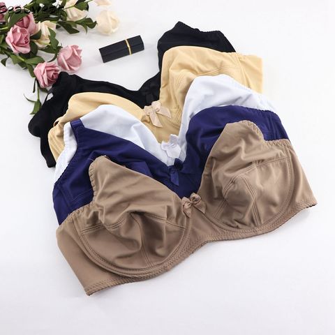 Beauwear Women Underwire Plus Size Bras Full Coverage Non padded Brassiere Minimizer Underwear 36-48 B C D E Color Black Nude BH ► Photo 1/6