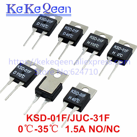 KSD-01F JUC-31F 0C 5 10 15 20 25 35 DegC NC Normally Closed NO Normally Open 1.5A Thermal Switch Temperature Sensor Thermostat ► Photo 1/6