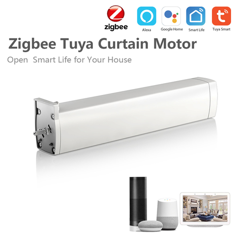 Tuya Smart Zigbee Electric Curtain Motor Auto Motorized Curtain Status Track Timing APP Remote Control For Alexa Google Home ► Photo 1/6
