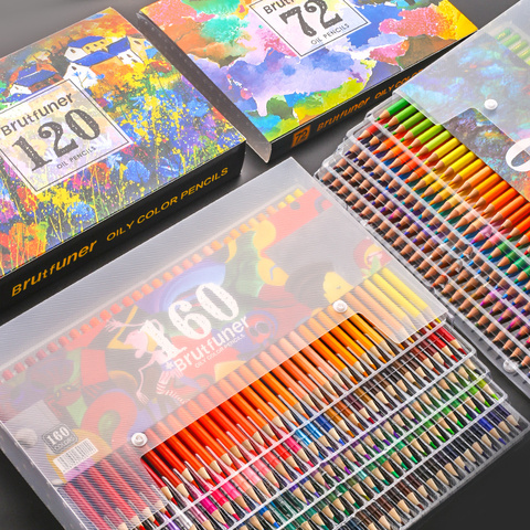 Brutfuner 48/72/120/160 Colors  High Quality Oily Colored Pencils Set Oil HB Drawing For School Student Gifts Art Supplies ► Photo 1/6