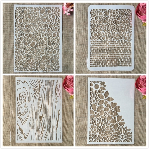 4Pcs/Lot 29cm A4 Mosaic Brick Wooden Daisy DIY Layering Stencils Painting Scrapbook Coloring Embossing Album Decorative Template ► Photo 1/5