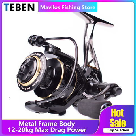 TEBEN GTS III Saltwater Metal Fishing Reel 3000 6000 Left Right Hand Max Drag 12-20kg Surf Fishing Spinning Reel Freshwater Coil ► Photo 1/6