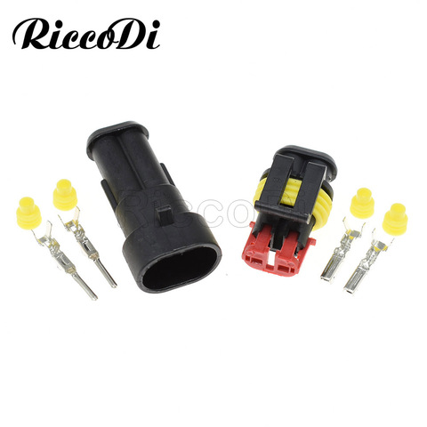 1-20Set Female Male Superseal AMP 2 Pin 282080-1 282104-1 Waterproof Electrical Wire Cable Automotive Connector Car Plug ► Photo 1/3