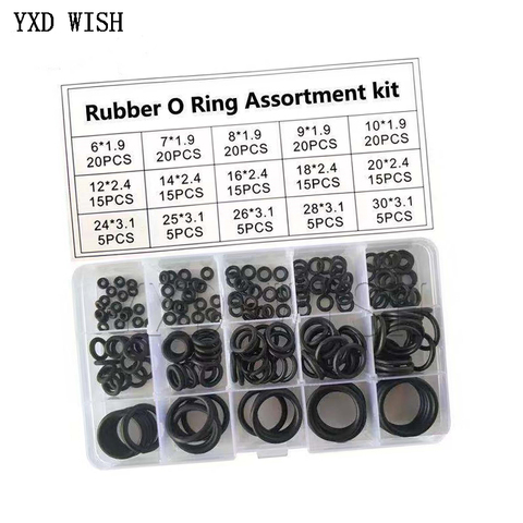 200pcs/Box Rubber O Ring O-Ring Washer Seals Watertightness Assortment Different Size With Plactic Box Kit Set ► Photo 1/3