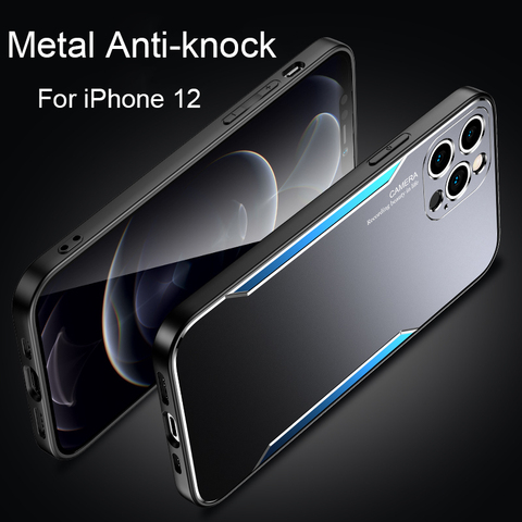 Armor Aluminum Metal Case For iPhone 12 Mini 12 Pro MAX Coque Shockproof Cover For iPhone 11 XR XS SE 2022 7 8 Plus Case Luxury ► Photo 1/6