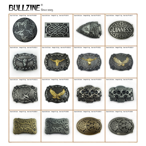 Bullzine zinc alloy western horse flying eagle bull head belt buckle INDIAN HEAD cool skull celtic knot belt buckle ► Photo 1/6