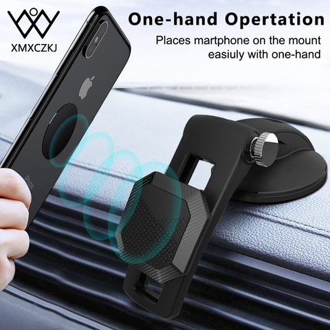 Car Magnetic Suction Cup Phone Holder For iPhone 11 Pro Nano Holder Windshield Dashboard Adjustable Sliding Magnetic Phone Stand ► Photo 1/6