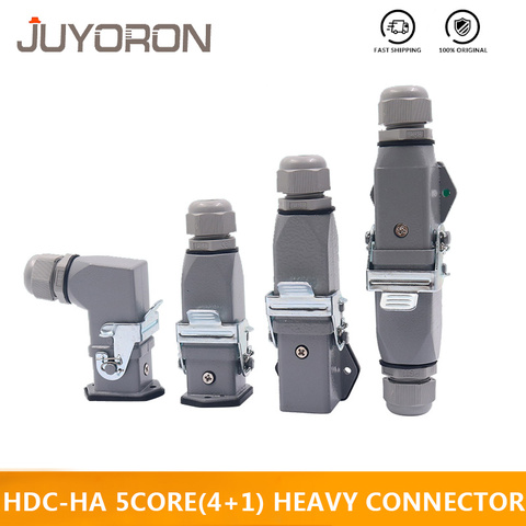 HDC HA Heavy Duty Connector 5core (4+1) 10A Rectangular Aviation Plug Socket Waterproof Male Female Industrial Top and Side Line ► Photo 1/6