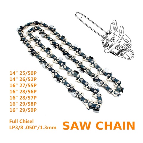 Professional Saw Chain Full Chisel Pitch LP3/8 Gauge .050