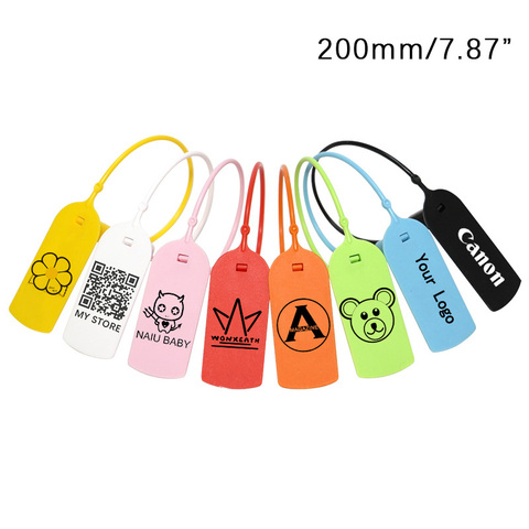 100 Custom Print Hang Tags Label Disposable Plastic Garment Retail