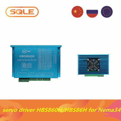 EU warehouse HBS860H / HBS86H hydrid servo Motor Driver AC 20-80V DC 30-110V 8A Independent fan for Nema34 close loop motor ► Photo 1/6