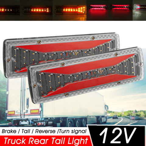 2PCS 12V Dynamic LED Car Truck Tail Light Turn Signal Rear Brake ight Reverse Signal Lamp For Trailer Lorry Bus Campers ► Photo 1/6