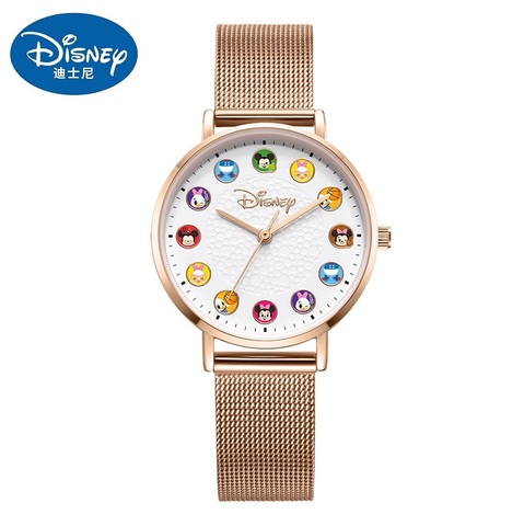 Disney Original 2022 New Arrival Women Male Casual Quartz Wrist Watch Micky Cartoon Scale Waterproof Student Girls Gift Clock ► Photo 1/6