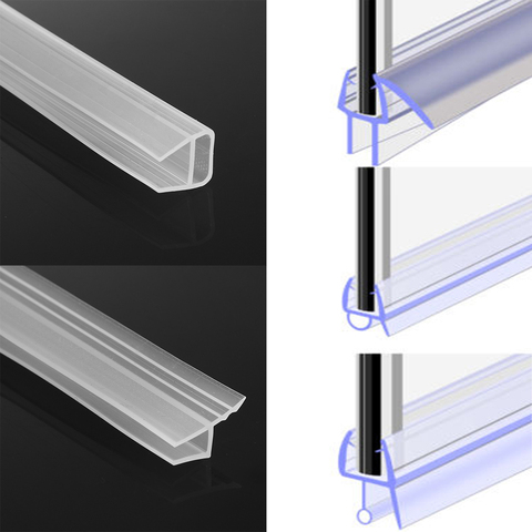 1M Or 50cm+50cm 6-12mm F U h Shape Glass Door Sealing Strips Silicone Rubber For Bathroom Screen  Window Glass Door Weatherstrip ► Photo 1/6