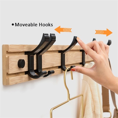 Nordic Fashion Style Bedroom Furniture Coat Rack Clothes Hanger Hooks Living Room Closet Bamboo Hat Racks Coat Hanger Wall Hook ► Photo 1/6