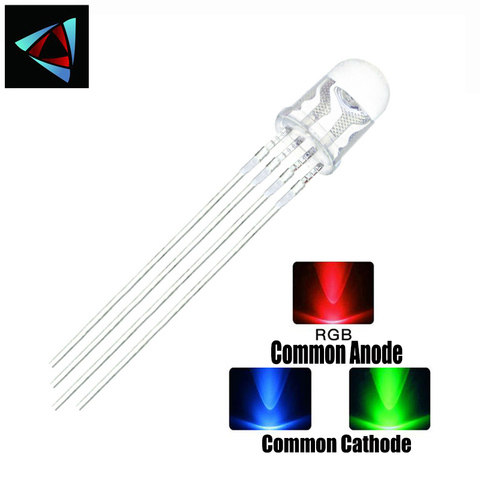 1000PCS 5mm full-color LED RGB red/green/blue Common Cathode/Anode Four feet transparent highlight color light 5mm diode ► Photo 1/1