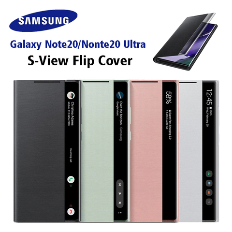 Original Samsung Mirror Smart View Flip Case For Galaxy Note 20 / Note20 Ultra 5G Phone LED Cover S-View Cases EF-ZN985 ► Photo 1/6