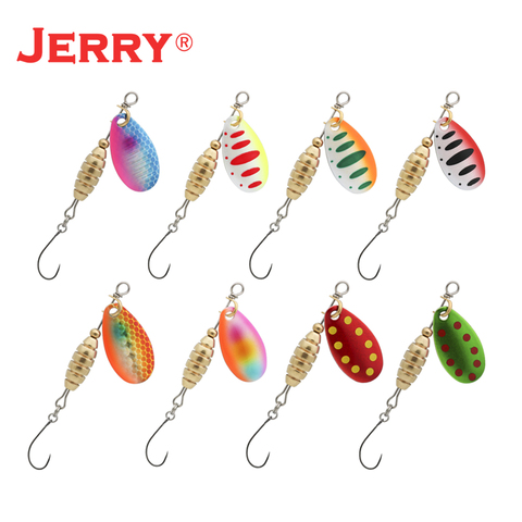 Jerry Spear 8pcs spinner kit set bait single hook metal UL fishing lures glitters baubles spinnerbait perch trout ► Photo 1/6