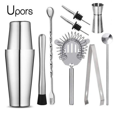 UPORS Boston Shaker Professional Stainless Steel Bartender Wine Cup Cocktail Mixer Martini Cocktail Shaker Bar Set ► Photo 1/6