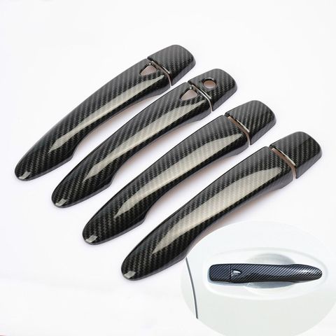 For Nissan Murano Z52 2015 - 2022 CARBON FIBER CHROME DOOR HANDLE COVER CATCH CAP TRIM MOLDING ACCESSORIES ► Photo 1/6