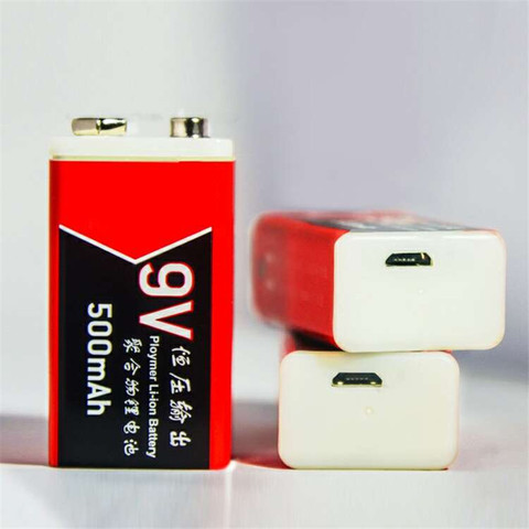 GTF 9V USB Rechargeable lithium battery 500mAh Li-polymer Battery for Multimeter Microphone Toy Remote Control drop shipping ► Photo 1/5