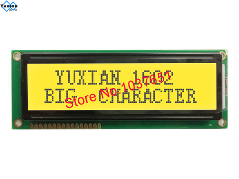 Free shipping 2pcs  LCD 1602 big character lcd display module LCM 5V yellow green 122*44mm instead  HD44780 JHD162G SPLC780D ► Photo 1/3